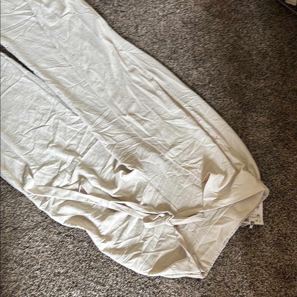 NWT Zara Cream Wide-Leg wrap Pants - Picture 7 of 7